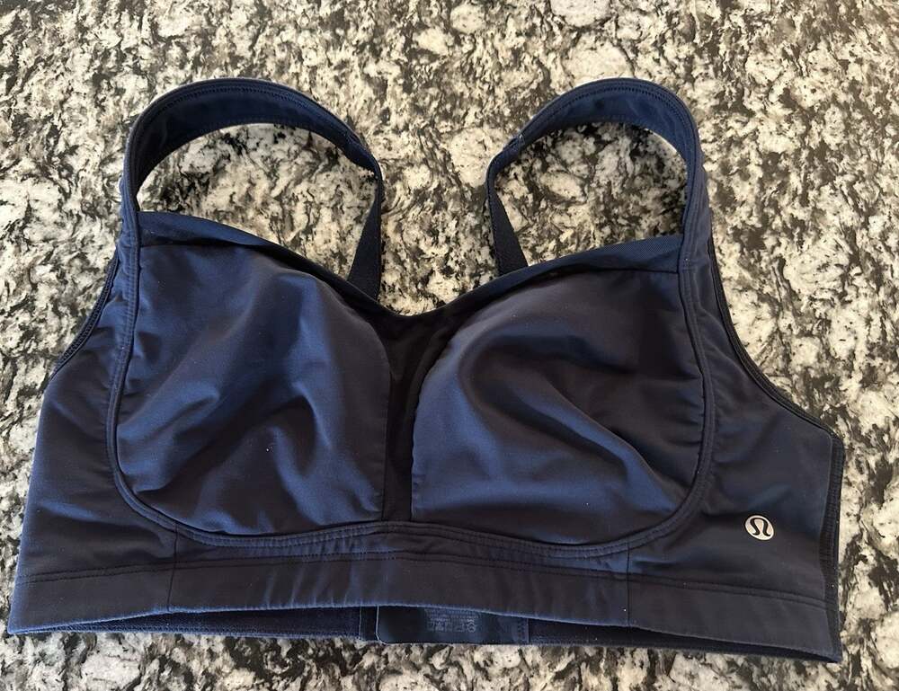 lululemon athletica High Support Sports Bra 36DD Navy Blue Adjustable Wireless